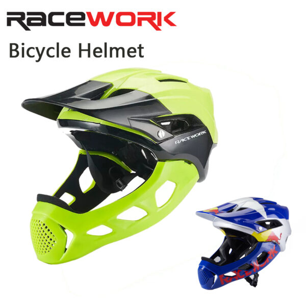 RACEWORK Bicycle Helmet Cycling Specialized Integral Full Face Mountain Road Bike Sport Hat For Man Lightweight Size 58-62CM MTB